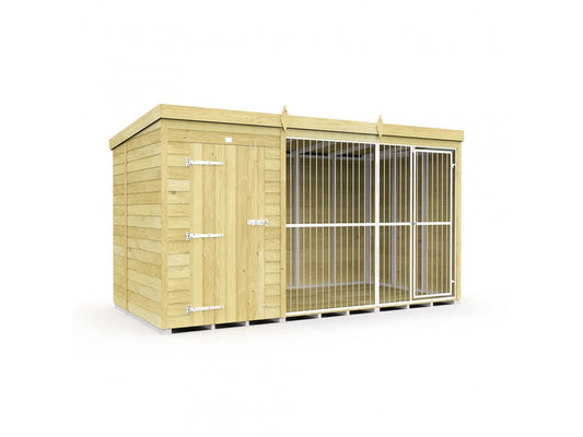 Dog Kennel and Run Full Height with Bars (8x6ft to 12x6ft)