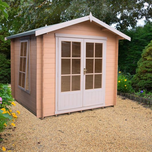Barnsdale Double Door 19mm Log Cabin (Size: 9x9)