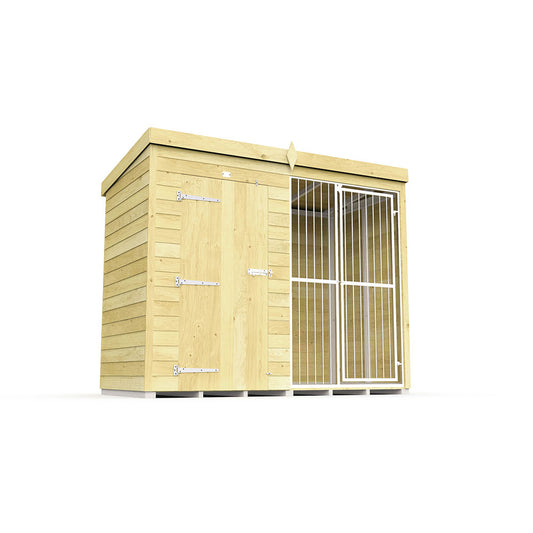 Dog Kennel and Run Full Height with Bars (8x4ft to 12x4ft)