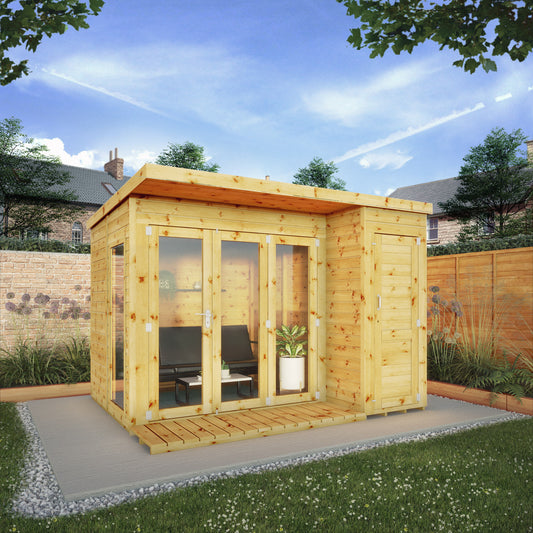 Premium Garden Room Summerhouse With Side Shed (Sizes 10x8, 12x8)
