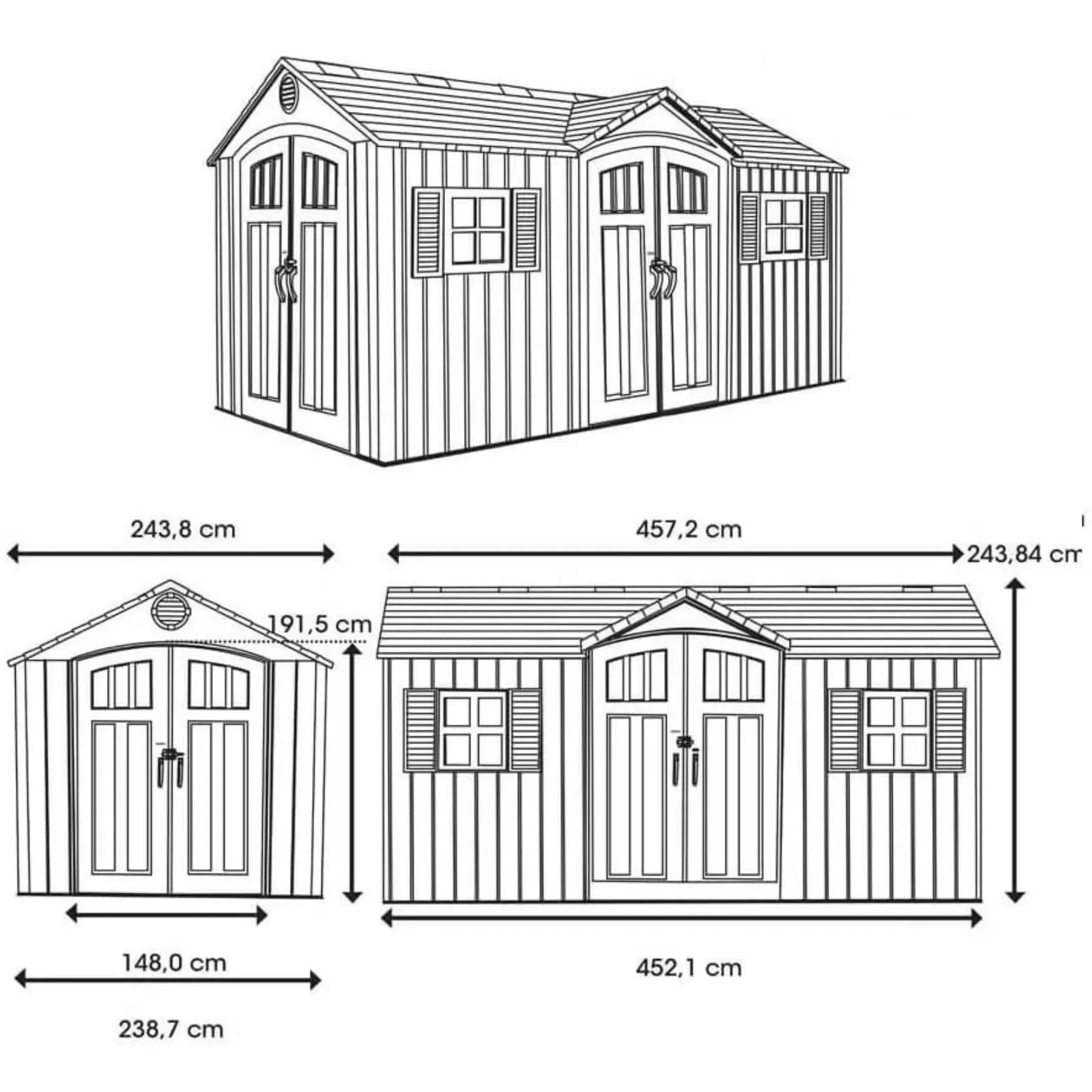 Lifetime Outdoor Storage Plastic Garden Shed (Size: 8x15ft)