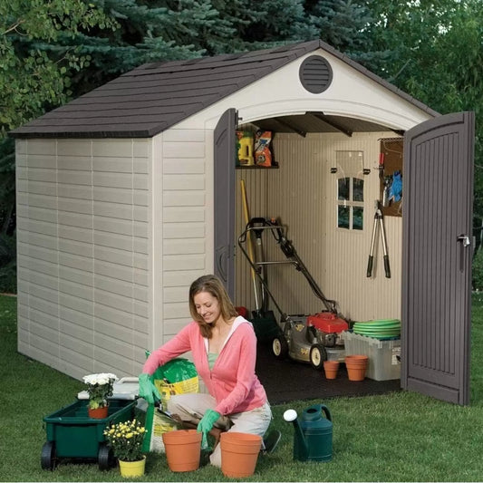 Lifetime Outdoor Storage Plastic Garden Shed (Size: 8x10ft)