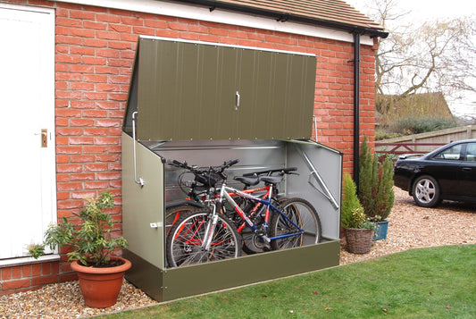Galvanised Steel Garden Bicycle Store (Size: 6x3ft)