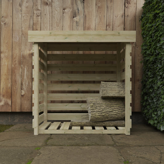 Treated Tanalised Timber Log Store (Size: 4x2)