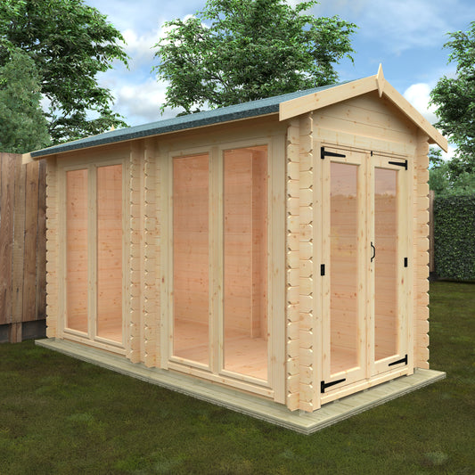 Beaumont Flex Cabin With Fully Glazed Full Pane Double Doors (Sizes: 6x6, 12x6, 18x6)