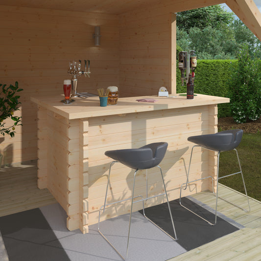 L-Shaped Cabin Garden Bar 44mm: Stylish Outdoor Entertainment Space