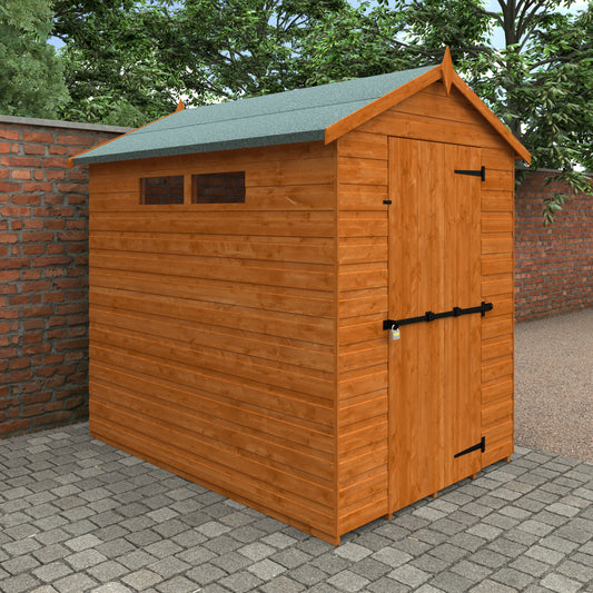 Security Apex Roof Shed with Slit Wins and Sec Bar (Size: 6x4, 7x5)
