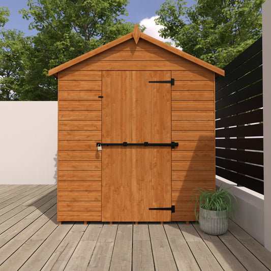Security Apex Roof Shed with Slit Wins and Sec Bar (Size: 8x6, 10x6, 12x6)