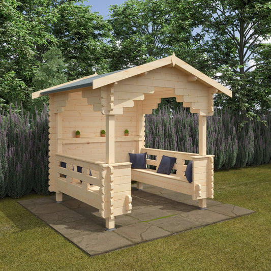 Outdoor Shelter With x2 Bench Seats (Size: 8x8_