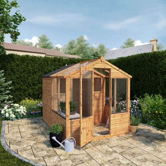 Traditional Apex Greenhouse Combi Shed (Sizes 8x6, 10x6, 12x6)