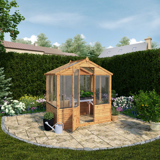 Traditional Evesham Wooden Greenhouse (Sizes 6x4, 6x6, 8x6)
