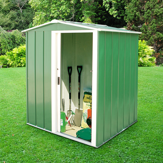 Sapphire Apex Metal Shed 5ft (Grey & Green)