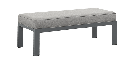 Tutbury Large Grey and White Outdoor Garden Bench - Steel Scroll Back Patio Bench for Backyard or Porch