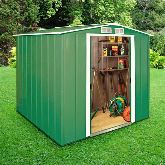 Sapphire Apex Metal Shed 6ft (Grey & Green)